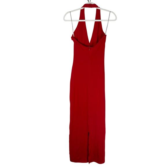 Superdown Chloe Halter Neck Maxi Dress Ruched Party Cocktail Formal Gala Red S - Picture 6 of 9